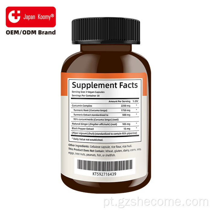 Cápsulas de cúrcuma Shecome retardam o envelhecimento Suplementos de curcumina